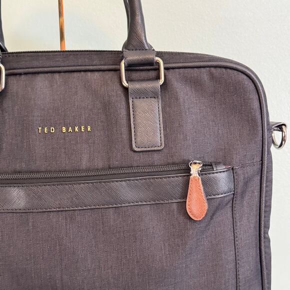 Ted Baker Briefcase Document Messenger Bag  Laptop Black 12X15.5 Inches - Picture 2 of 14